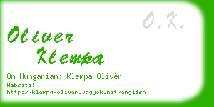oliver klempa business card